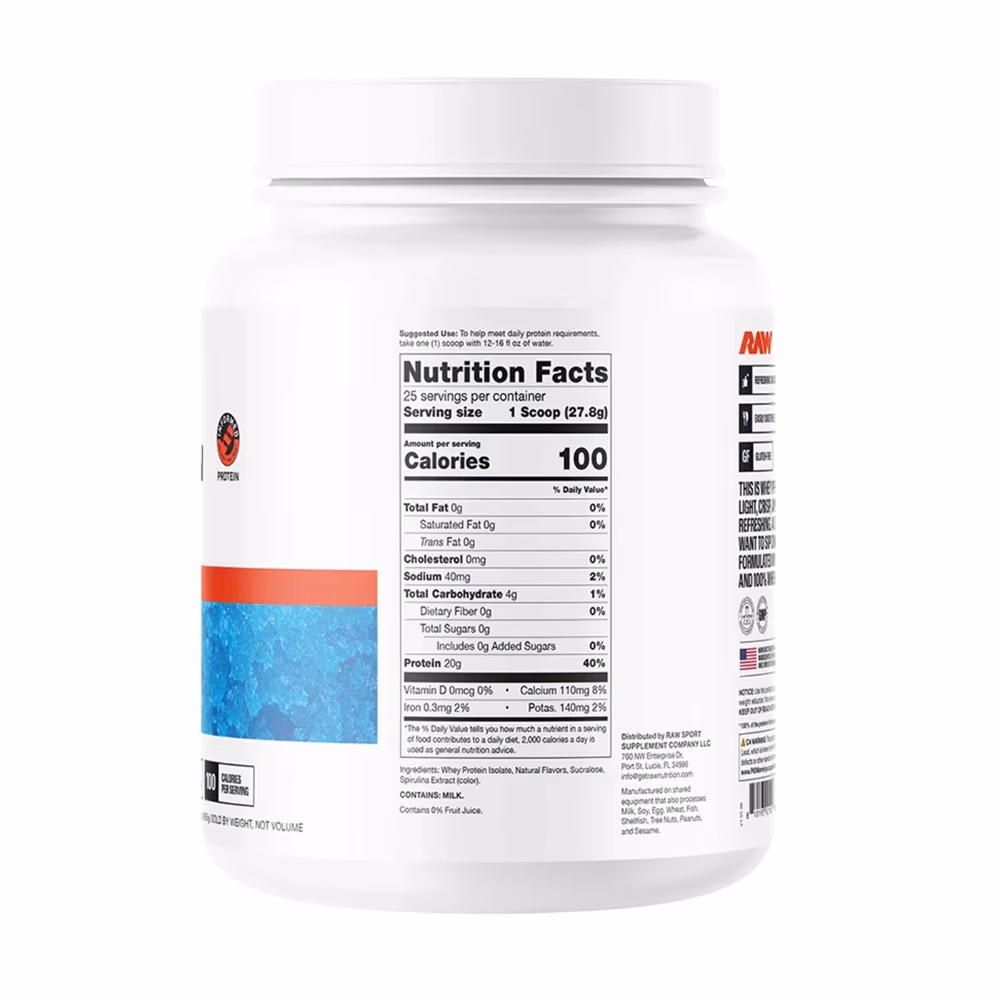 Raw Nutrition Clear Whey Protein 695gm – Blue Raspberry | Light and Refreshing Whey Isolate | 25 Servings 2