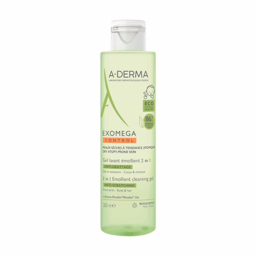 A-Derma Exomega Control Emollient Cleansing Gel (200ml) 1