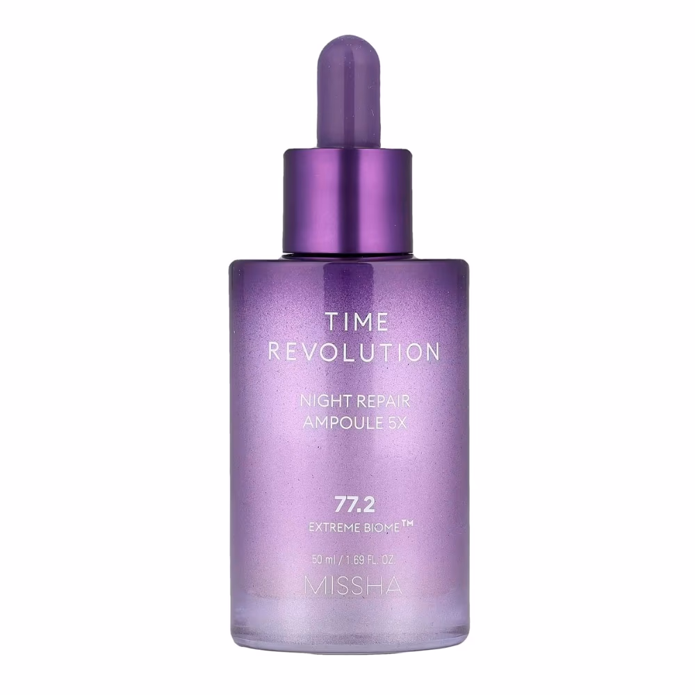 Missha Time Revolution Night Repair Ampoule 5X 50ml – 77.2% Extreme Biome & 10 Probiotics | Overnight Anti-Aging Treatment 2