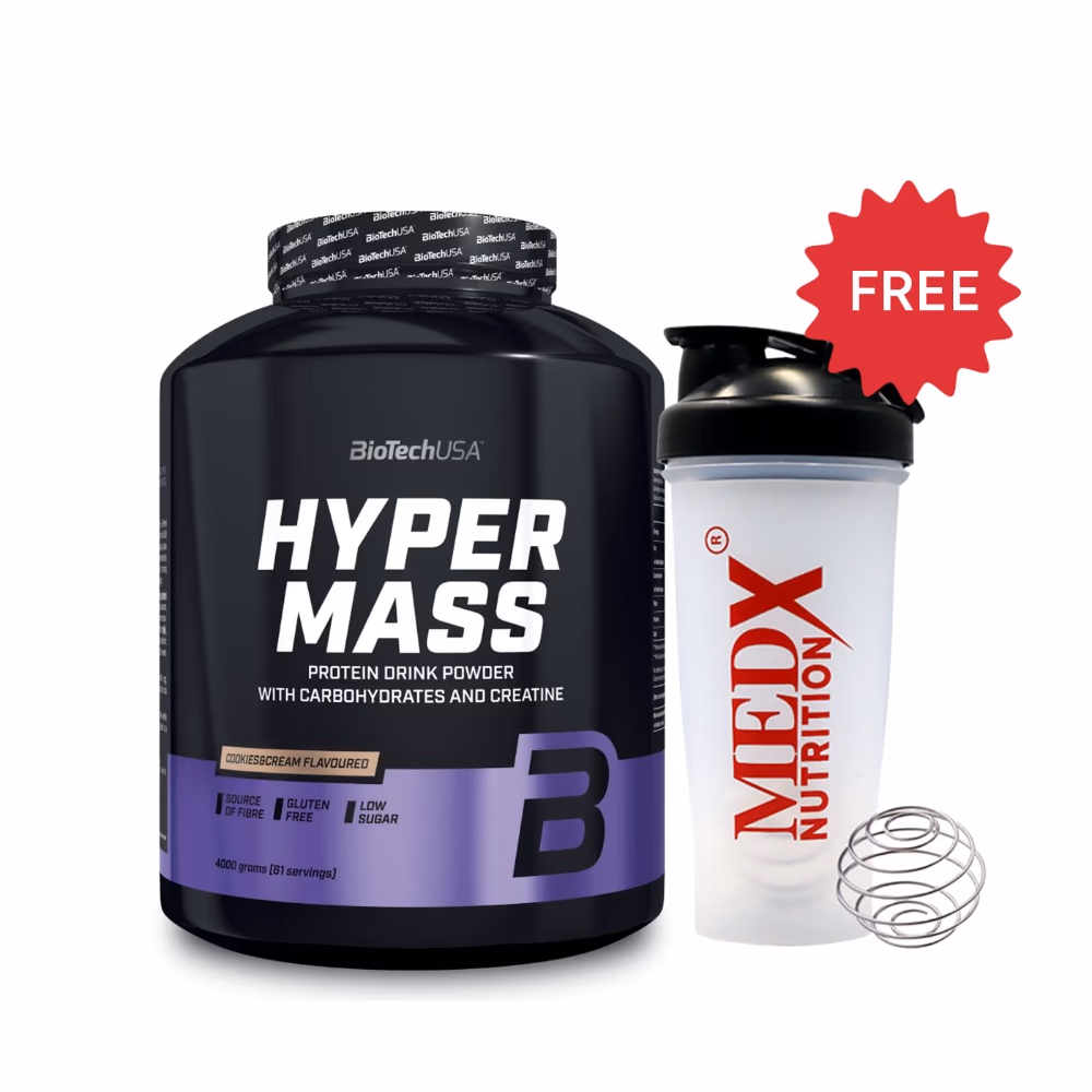 BioTechUSA Hyper Mass Cookies & Cream 4000g: High-Calorie Mass Gainer Protein Powder