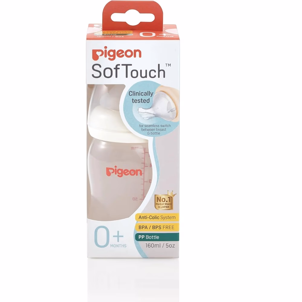 Pigeon SofTouch Plastic Bottle PAB1228 0+ Months 160ml