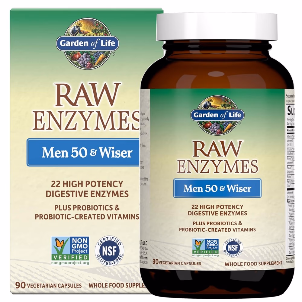 Garden Of Life Raw Enzymes Men 50 and Wiser Veg Capsules 90S