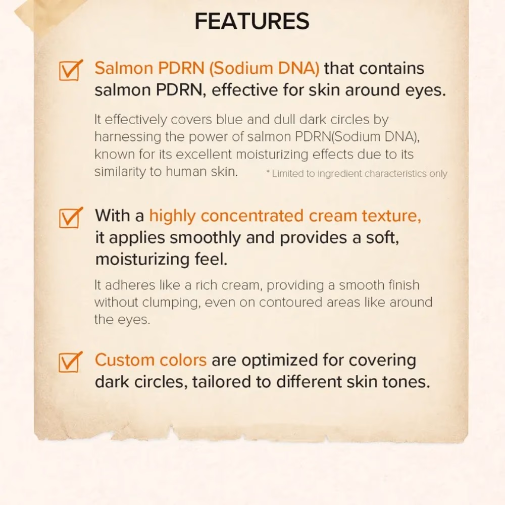 Skinfood Salmon Dark Circle Concealer Cream 10gm – No.02 Natural Beige | Salmon Extract & Omega-Rich Coverage for Under Eyes 3