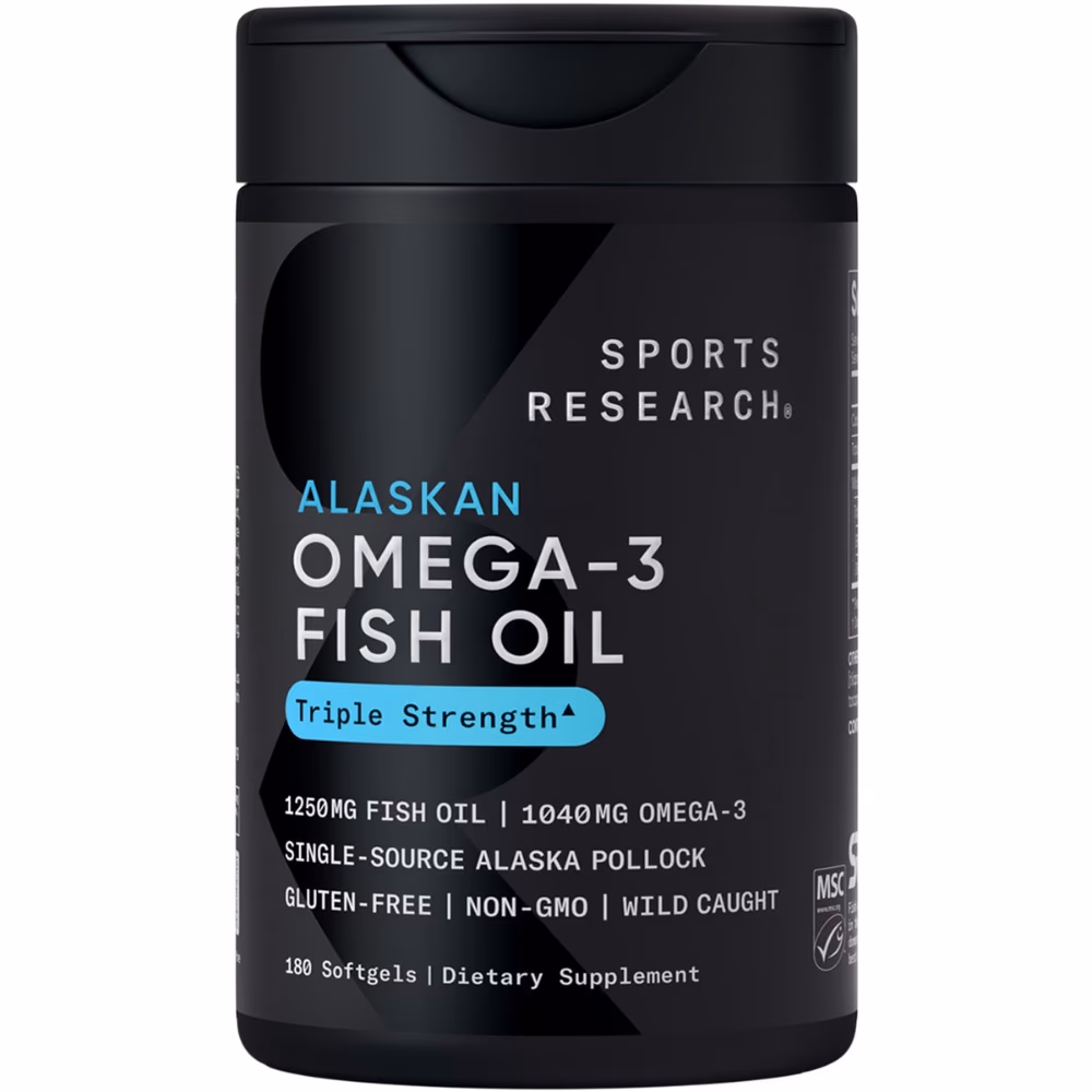 Sports Research Triple Strength Omega-3 Fish Oil 180 Softgels 1