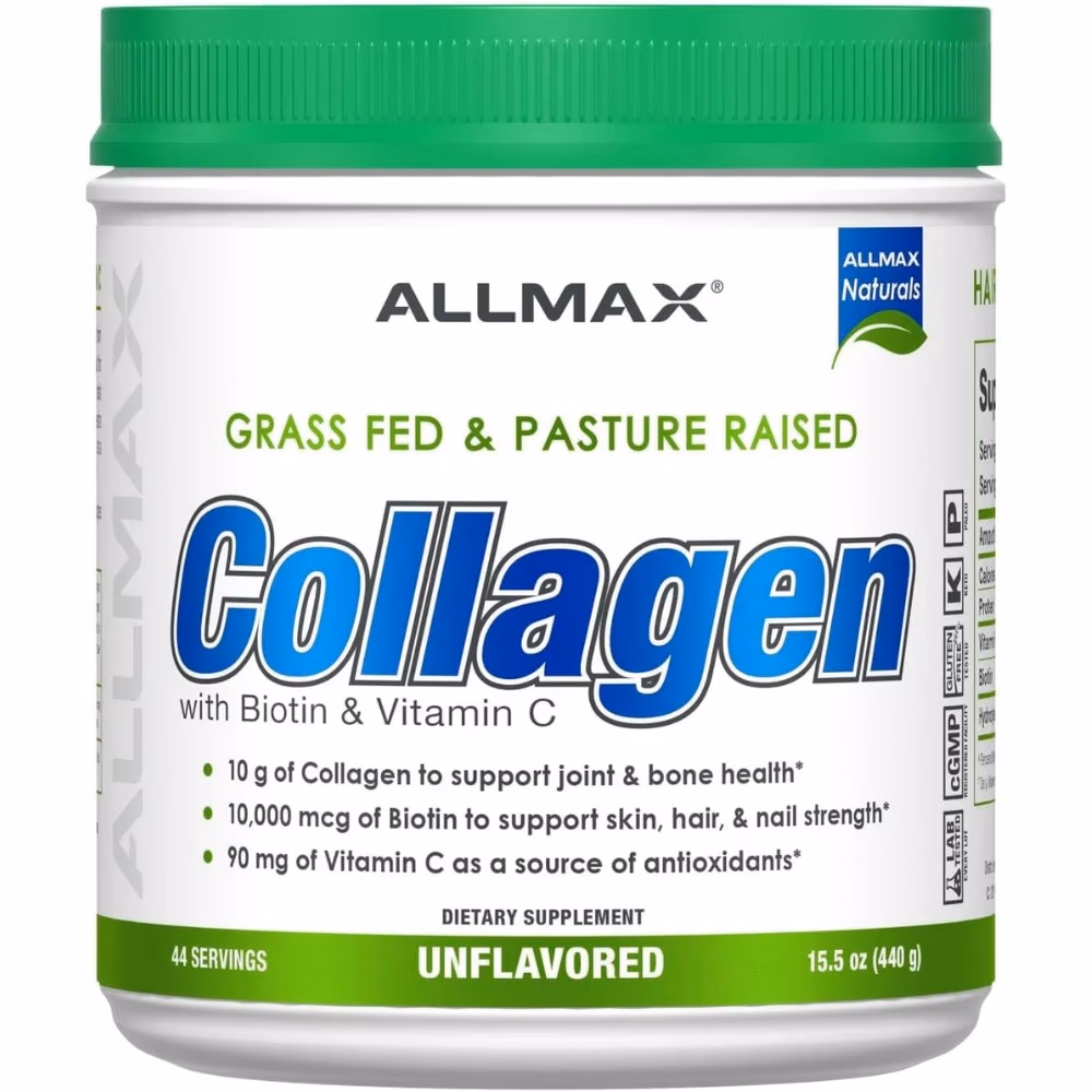 Allmax Grass Fed Pasture Raised Collagen Unflavored 440g 1