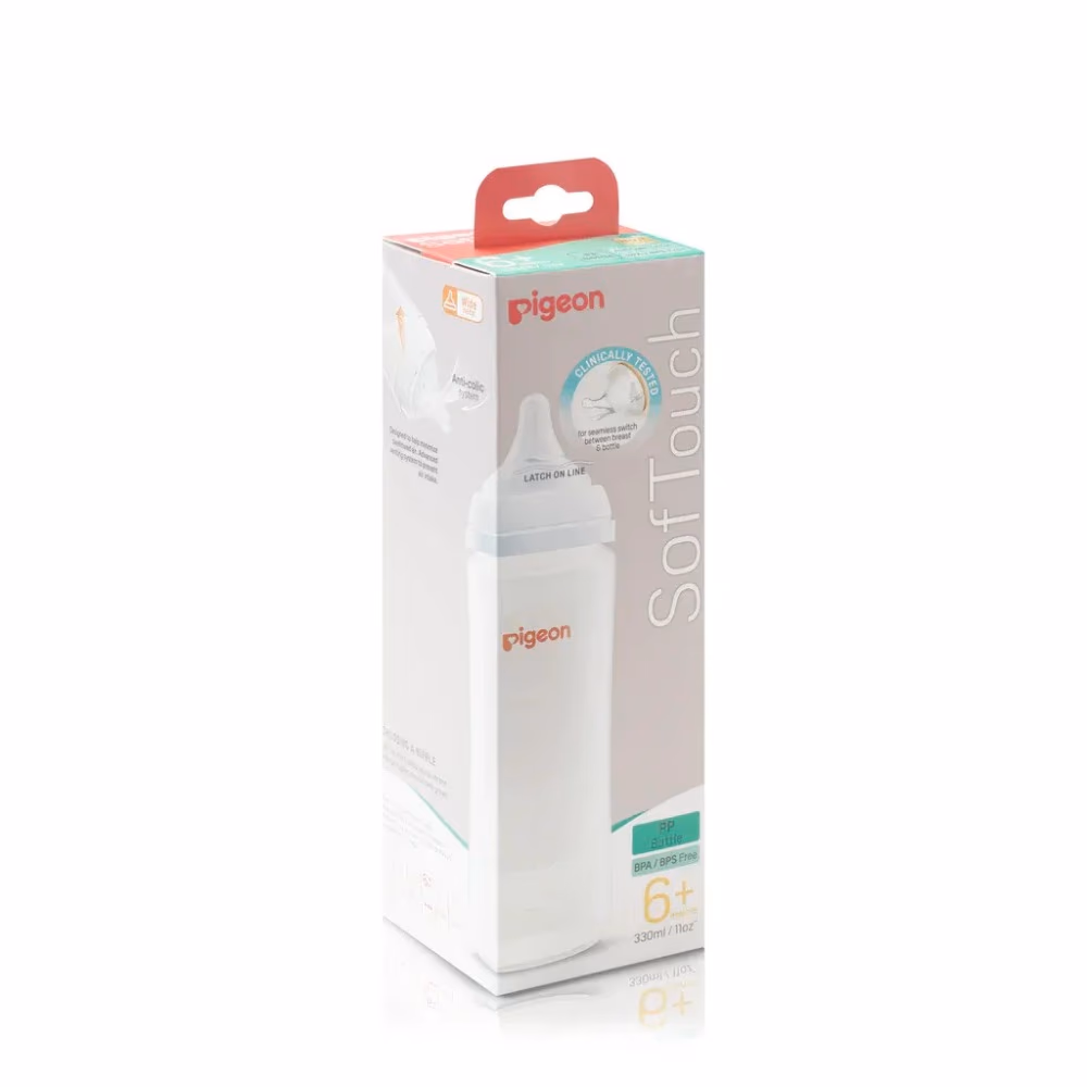 Pigeon SofTouch Plastic Bottle PAB1226 6+ Months 330ml 1