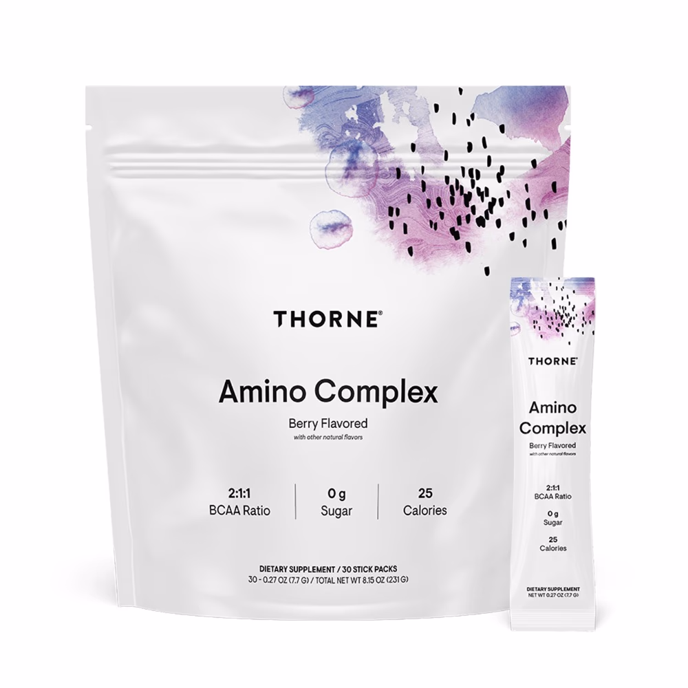 Thorne Amino Complex 30 Stick Packs – Berry | Complete EAA and BCAA Formula for Muscle Growth and Recovery