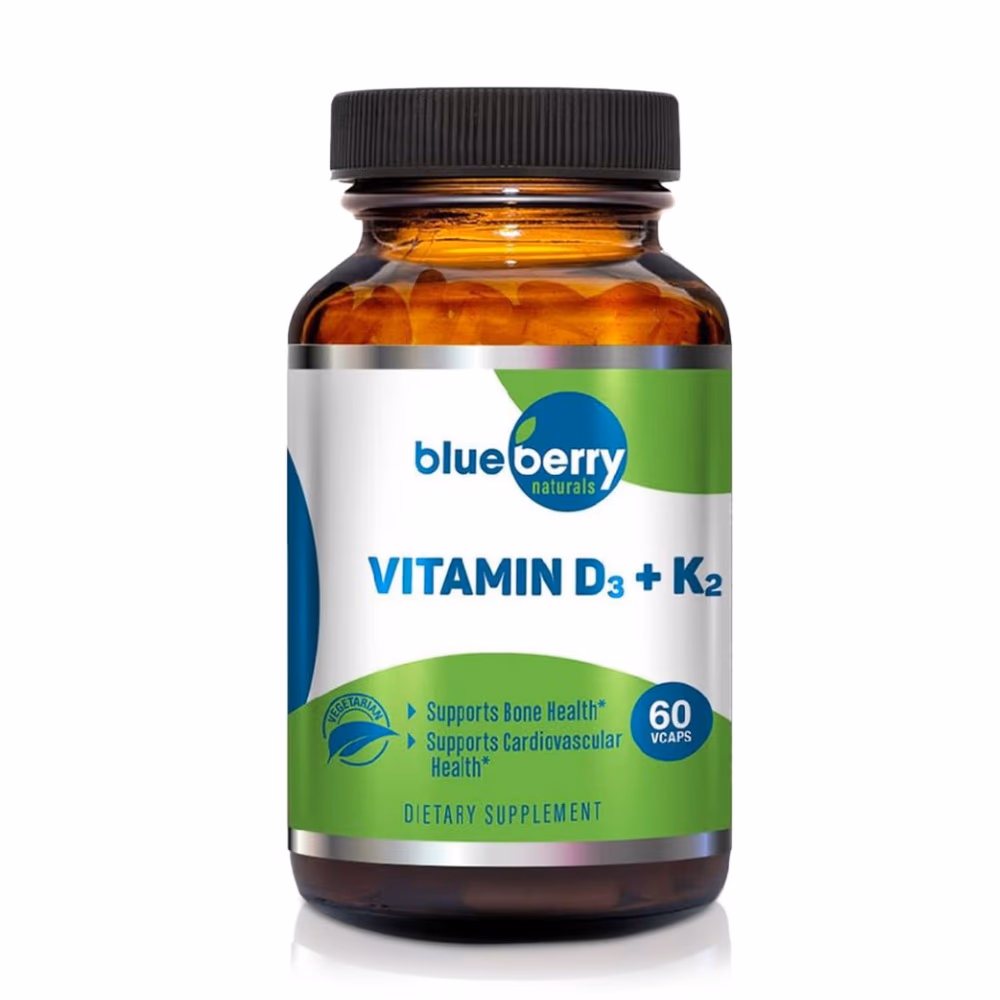 Blueberry Naturals Vitamin D3 + K2 -60 Capsules