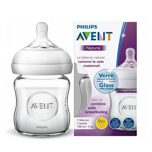 Philips Avent Natural Glass Feeding Bottle 0m+ 120ml SCF 051,17