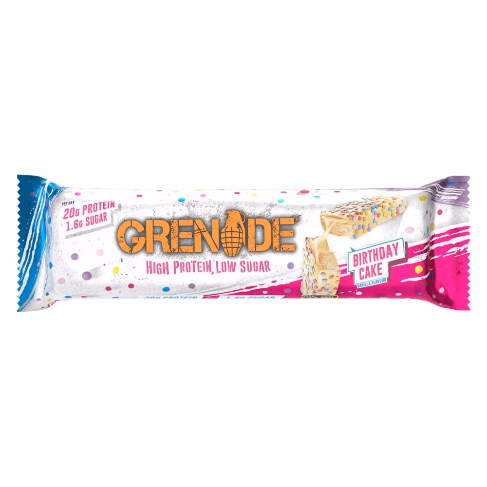 Grenade Protein Bar birthday cake 60gm