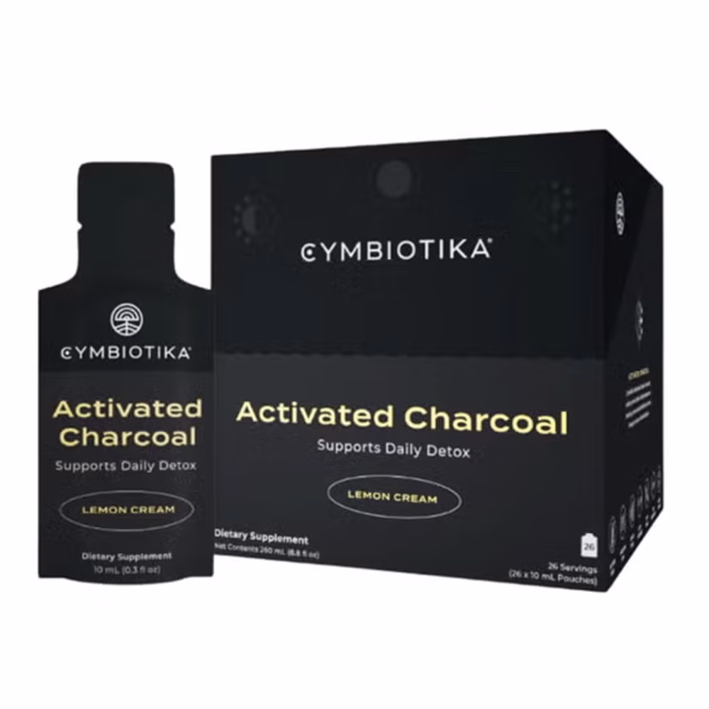 Cymbiotika Activated Charcoal Lemon Cream – Daily Detox Liquid Supplement | 26 x 10ml Pouches 1