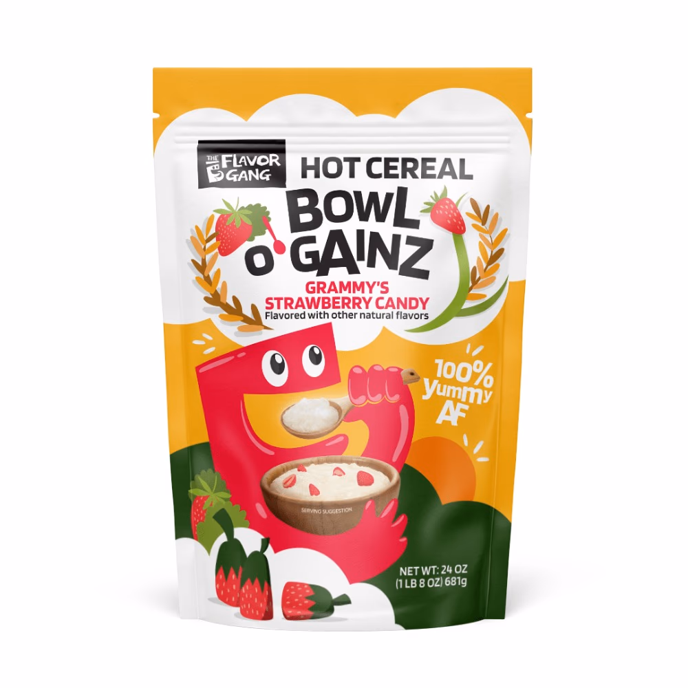 The Flavor Gang Hot Cereal Bowl Gainz Strawberry Candy Flavor 681g
