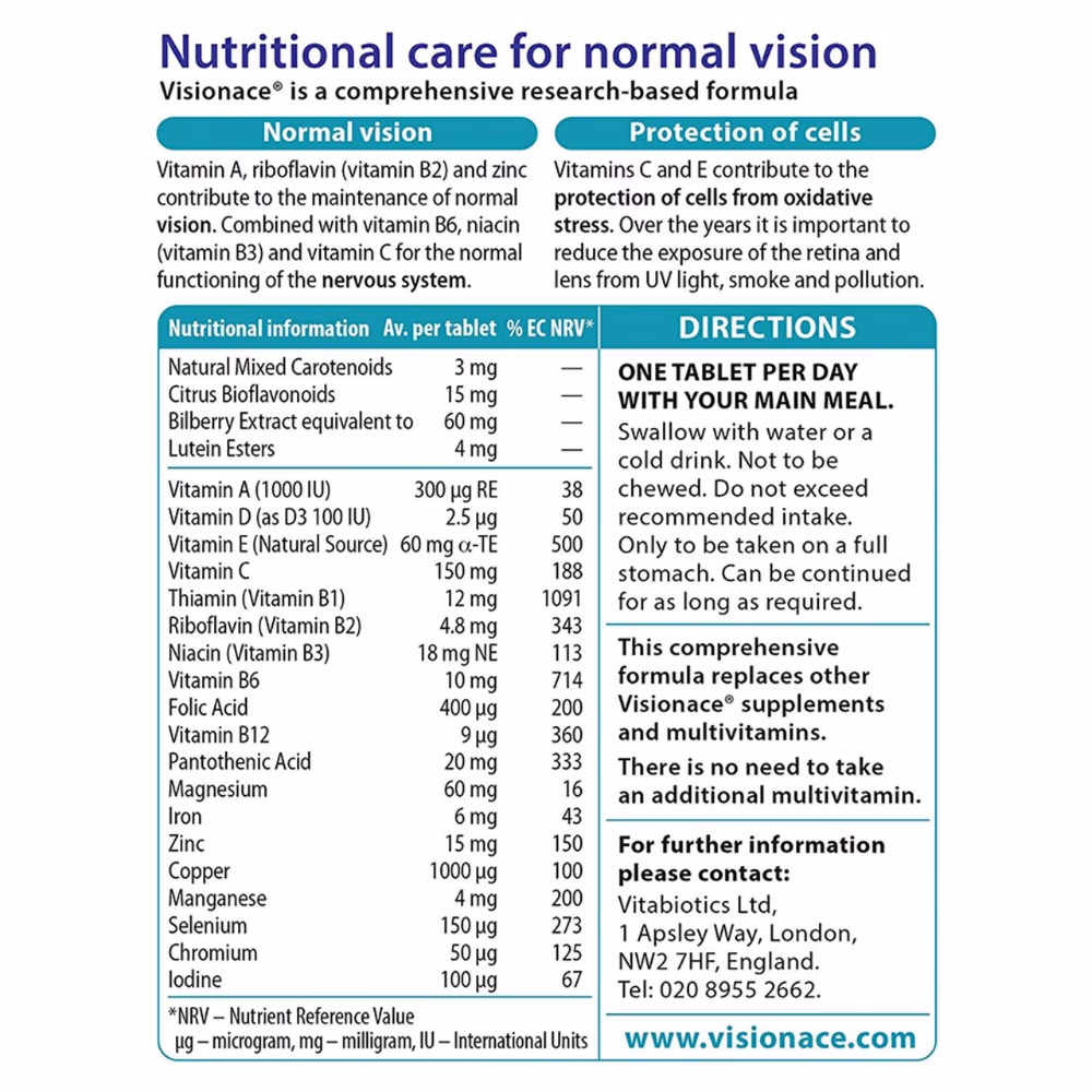 Vitabiotics Visionace - 30 Capsules  3