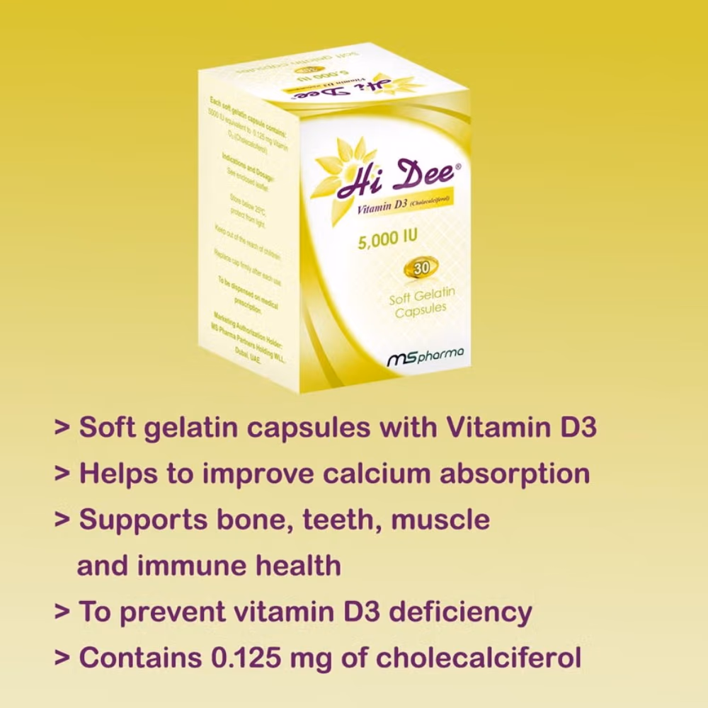 Hi Dee Vitamin D3 5000IU Capsules 30s 2