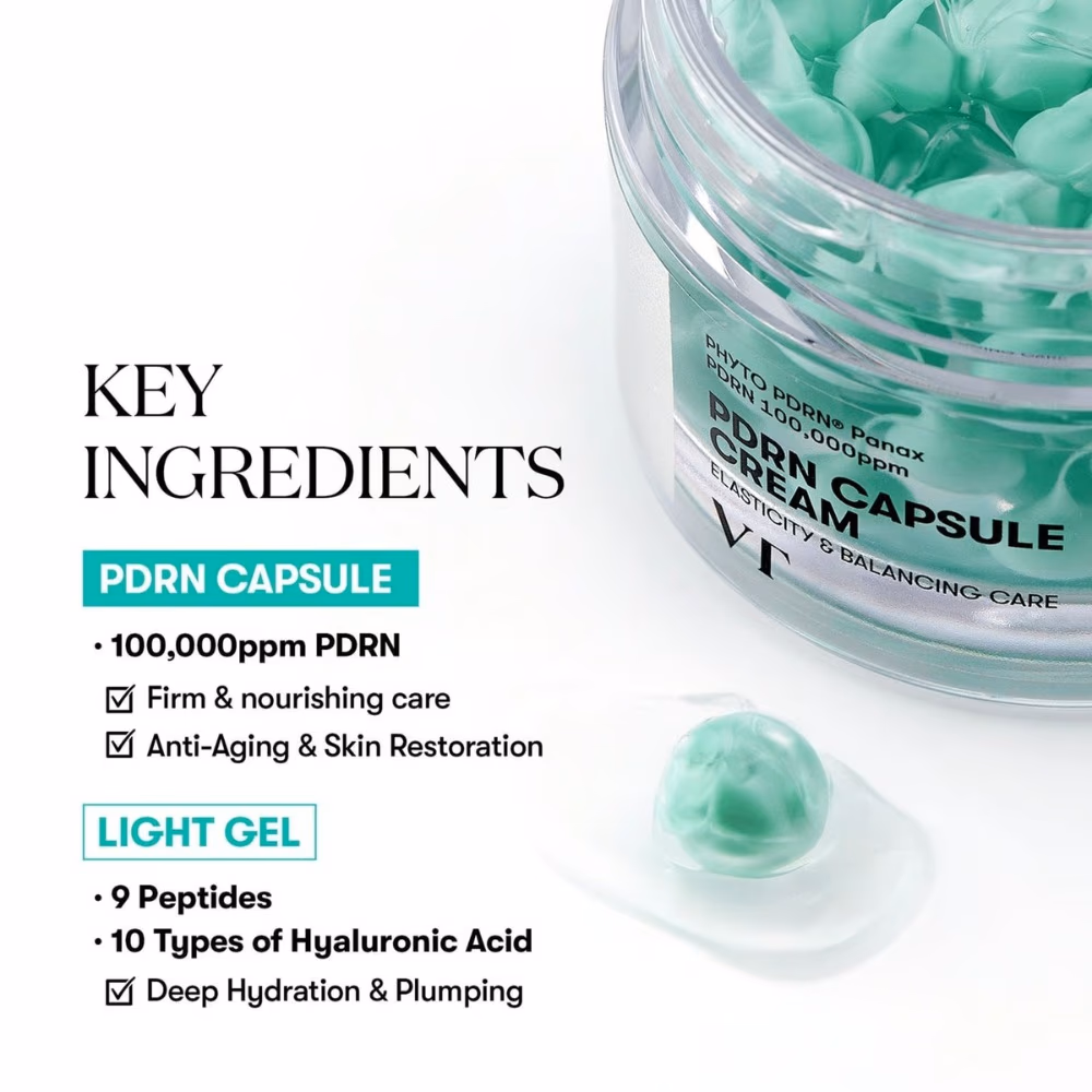 VT PDRN Capsule Cream Elasticity & Balancing Moisturizer with 100,000ppm Phyto PDRN 50ml 3