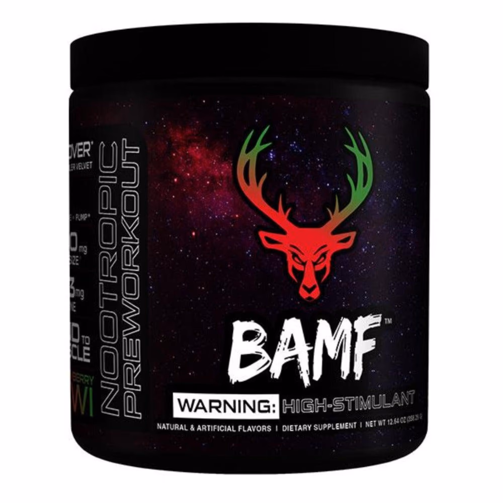 Bucked Up BAMF High Stim Pre Workout Strawberry Kiwi 365g 1