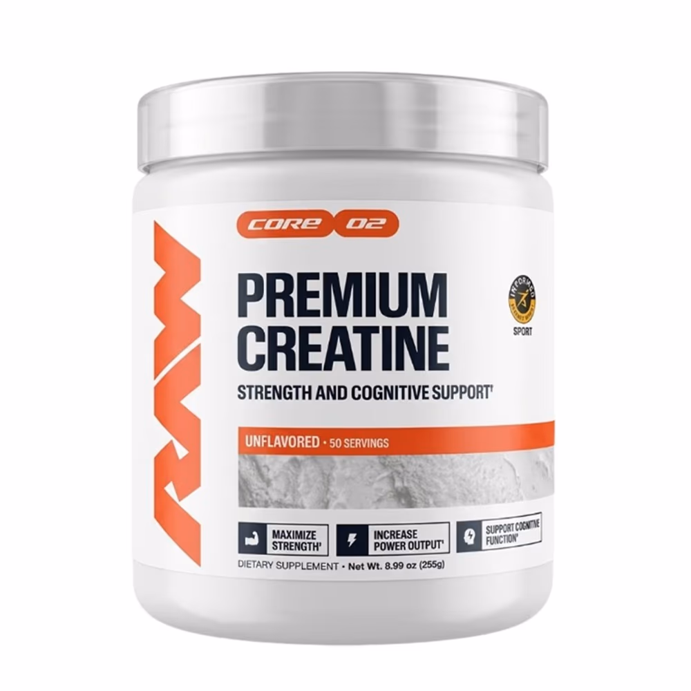 Raw Nutrition Premium Creatine 225gm – Unflavored | Strength and Cognitive Support