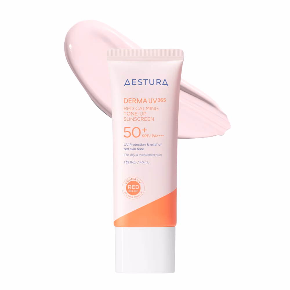 Aestura Derma UV365 Red Calming Tone-Up Sunscreen 40ml - SPF50+ PA++++ | UV Protection & Redness Relief | For Dry & Weakened Skin 1