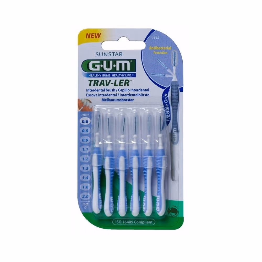 GUM TRAV-LER Interdental Brush (1312) 0.6mm - Pack of 6