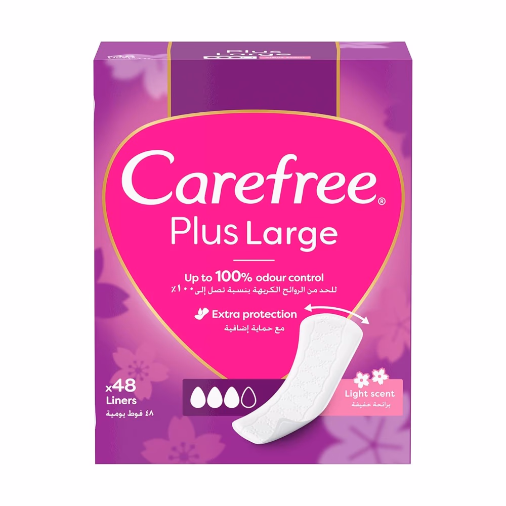 Carefree Plus Large Liners – Unscented, 48 Liners
