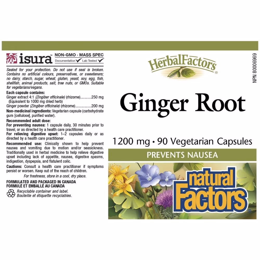 Natural Factors Ginger Root 1200mg 90 Capsules 3