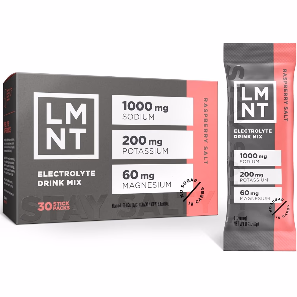 LMNT Electrolyte Drink Mix Raspberry Salt 30 Stick Packs