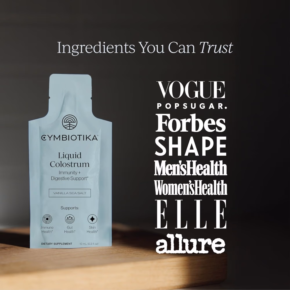 Cymbiotika Liquid Colostrum – Vanilla Sea Salt | Immunity & Digestive Support | 26 Pouches x 10ml 2