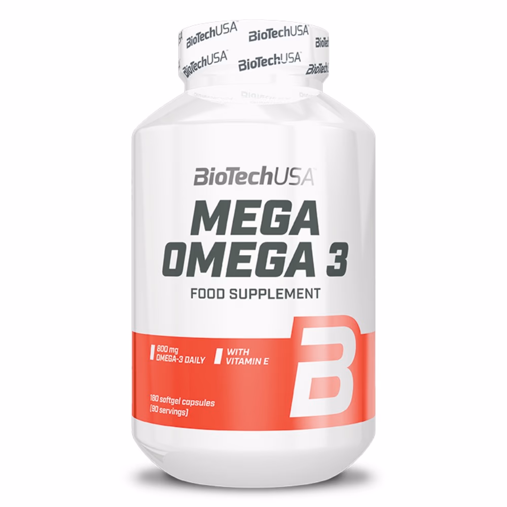 BioTechUSA Mega Omega 3 90 Capsules: High-Potency Fish Oil for Heart, Brain & Joint Health 1