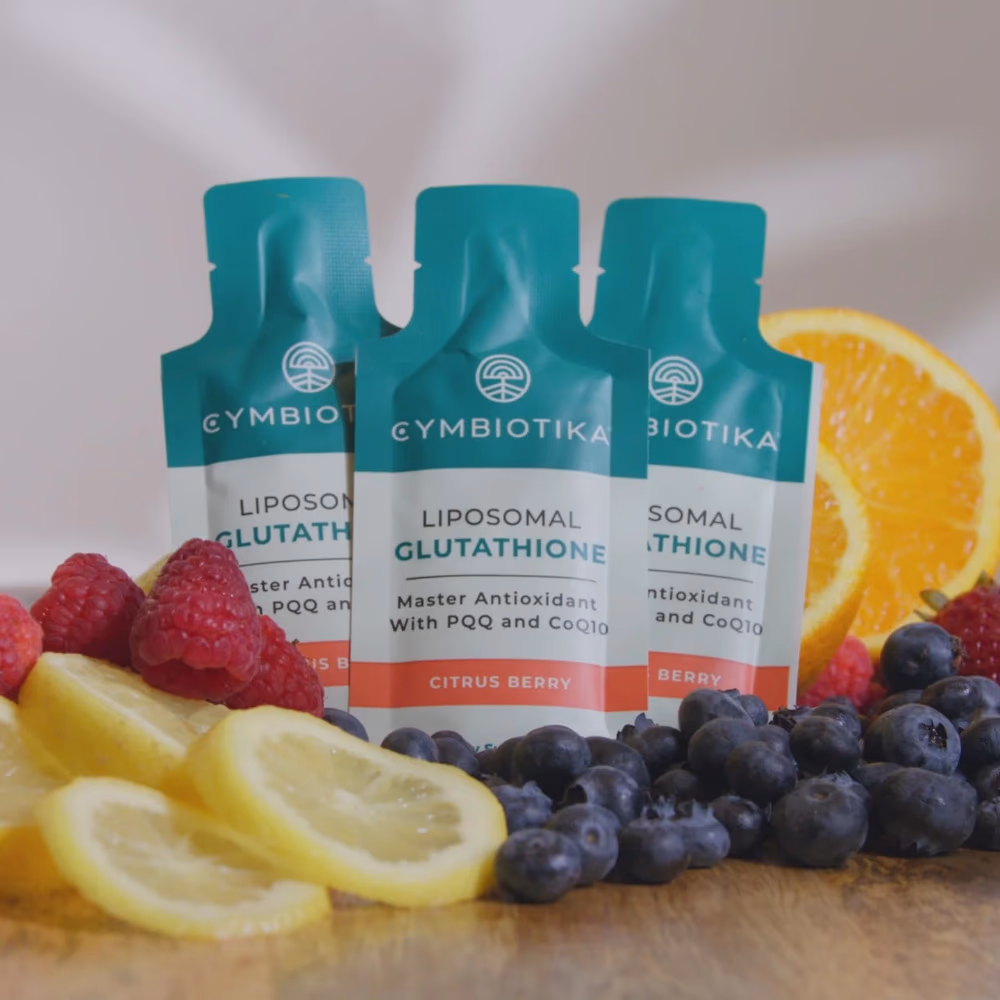 Cymbiotika Liposomal Glutathione – Citrus Berry | Master Antioxidant with PQQ & CoQ10 | 25 Pouches x 5ml 5