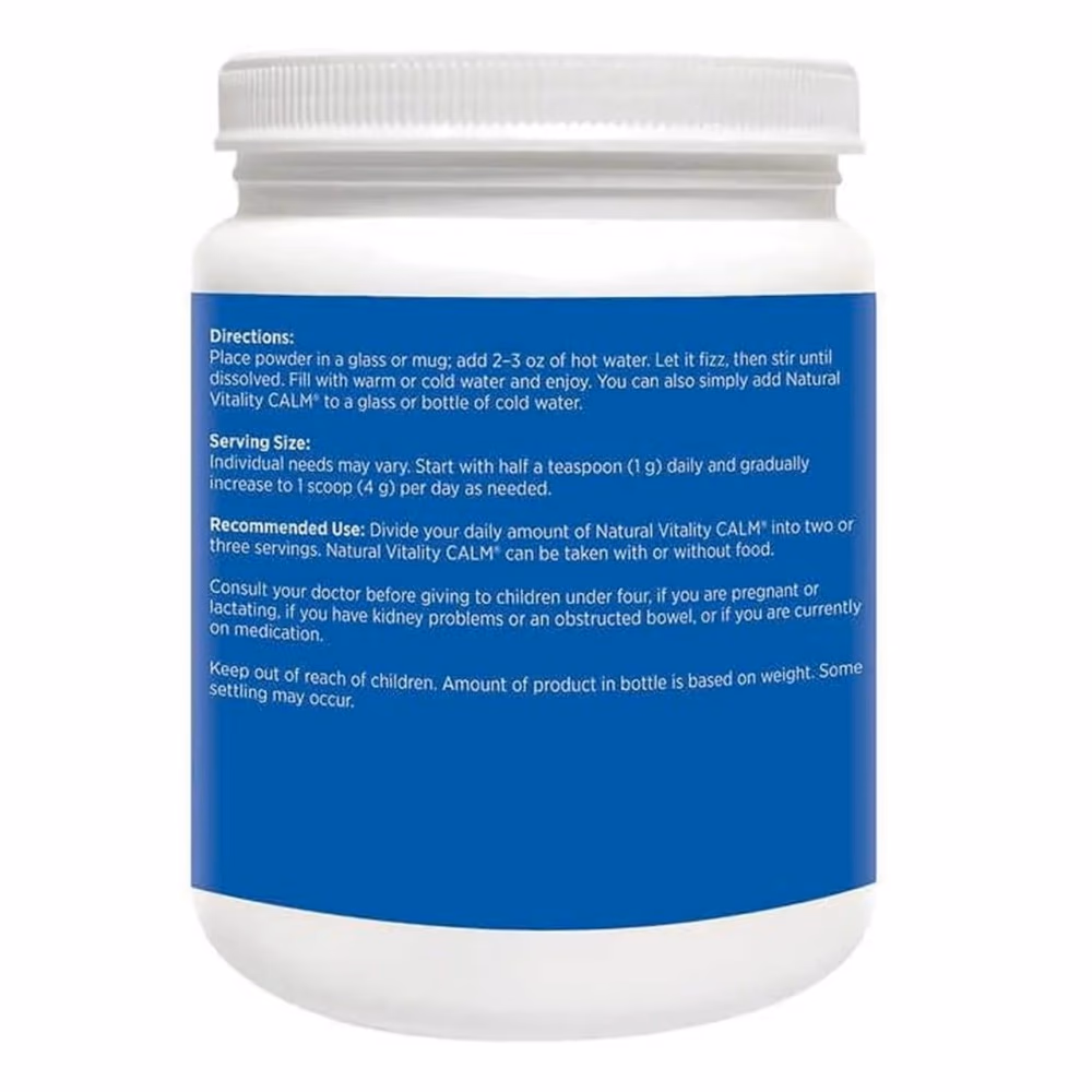 Natural Vitality Calm Magnesium Citrate Powder – Raspberry Lemon Flavor, 567g 3