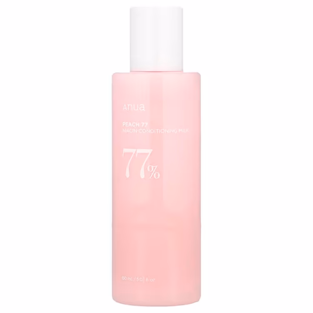 Anua Peach 77 Niacin Conditioning Milk 150ml - Light Moisturizing Milk With 77% Peach Extract And Niacinamide To Brighten And Nourish.