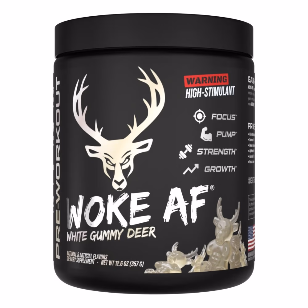 Bucked Up Woke AF High Stimulant Pre Workout White Gummy Deer 20s 1