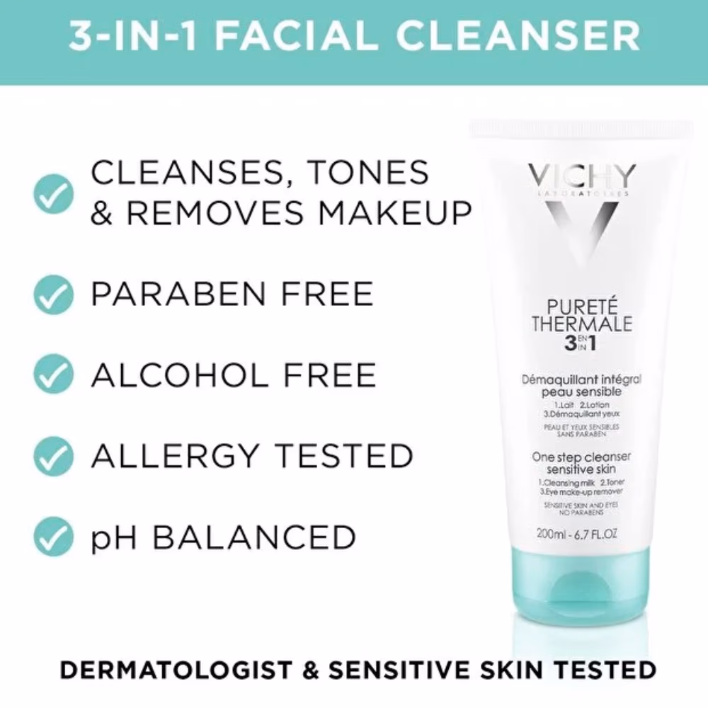 Vichy Purete Thermale 3-in-1 Cleanser for Sensitive Skin 200ml 4
