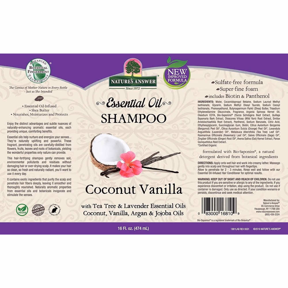 Natures Answer Coconut Vanilla Essential Oil Shampoo - 16 fl oz 3