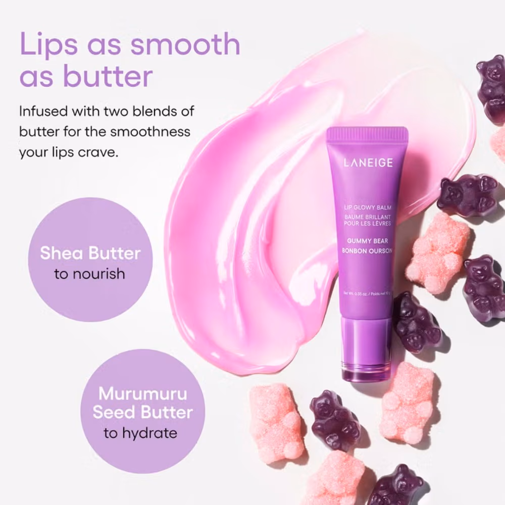 Laneige Lip Glowy Balm Gummy Bear Hydrating Lip Balm with Shea Butter and Murumuru Seed Butter 10g 4