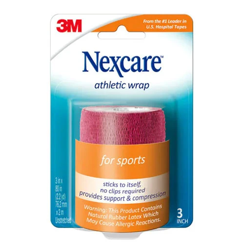 3M Nexcare Athletic Wrap 3 Inches x 2m - Red Color - Pack Of 1 1