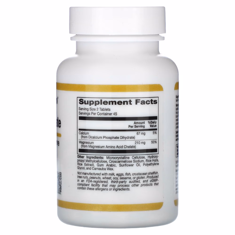 California Gold Nutrition Magnesium Chelate, 90 Tablets – Bioavailable Mineral Supplement Suitable for Vegans 2