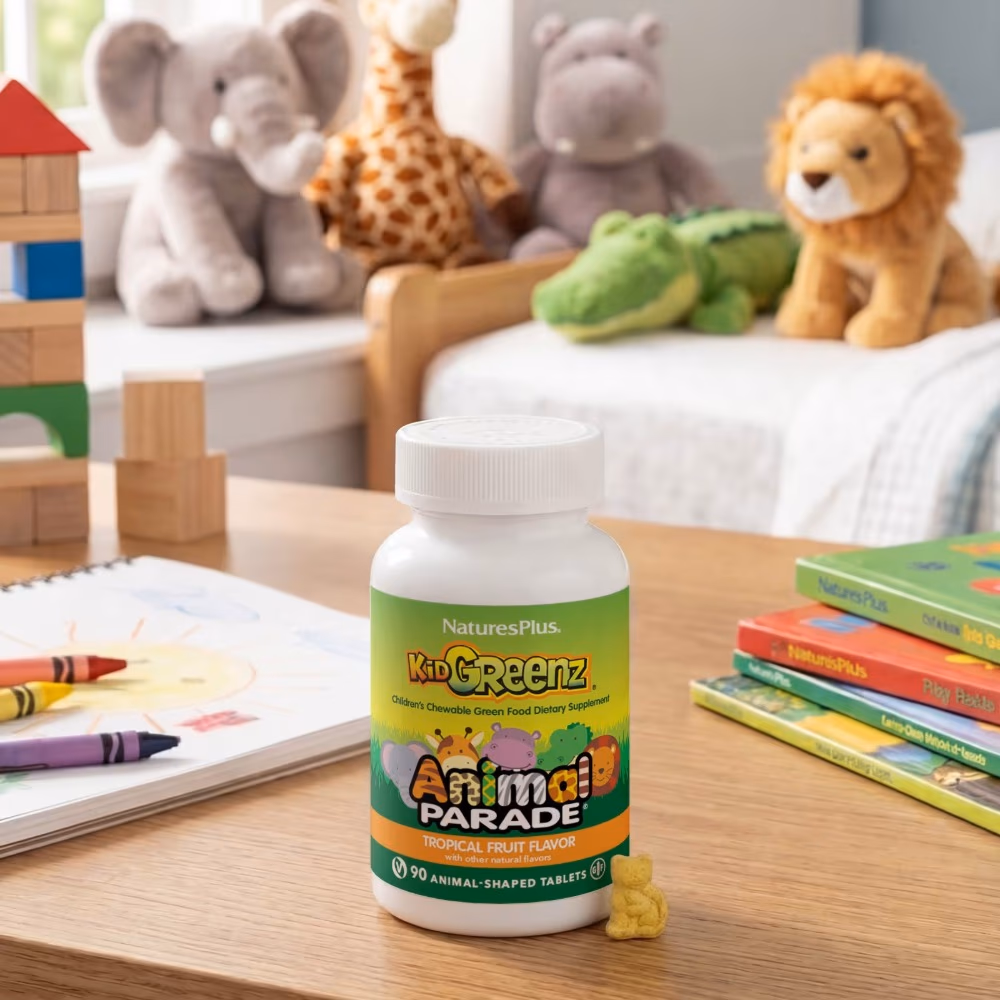 Natures Plus  Animal Parade Kidzgreenz Chewables Tablet Trop Fruit 90 4