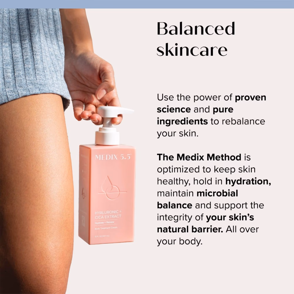 Medix 5.5 Hyaluronic Acid and Cica Extract Hydrate and Renew Body Cream, 444ml 5