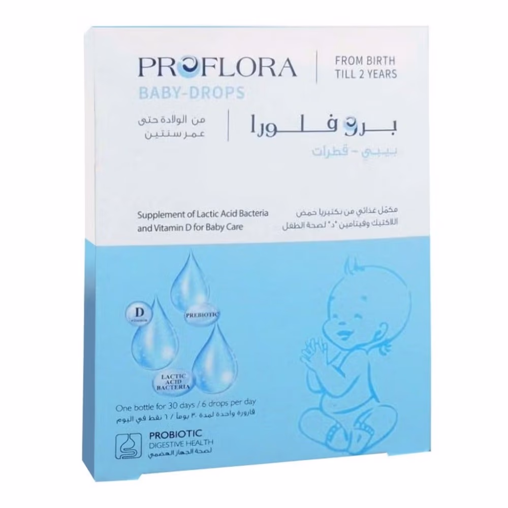 Proflora Baby Drops 7.5ml - Gentle Probiotic Drops with Live Cultures for Infants & Little Ones, Easy-Dose Liquid Formula for Everyday Digestive Wellbeing, Simple Daily Drops for Babies