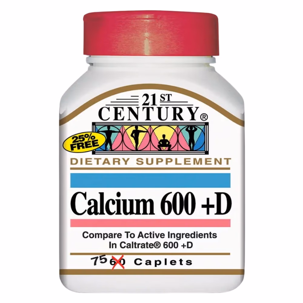 21st Century Calcium 600 + Vitamn D - Bone & Joint Health Supplement (75 Tablets) 1