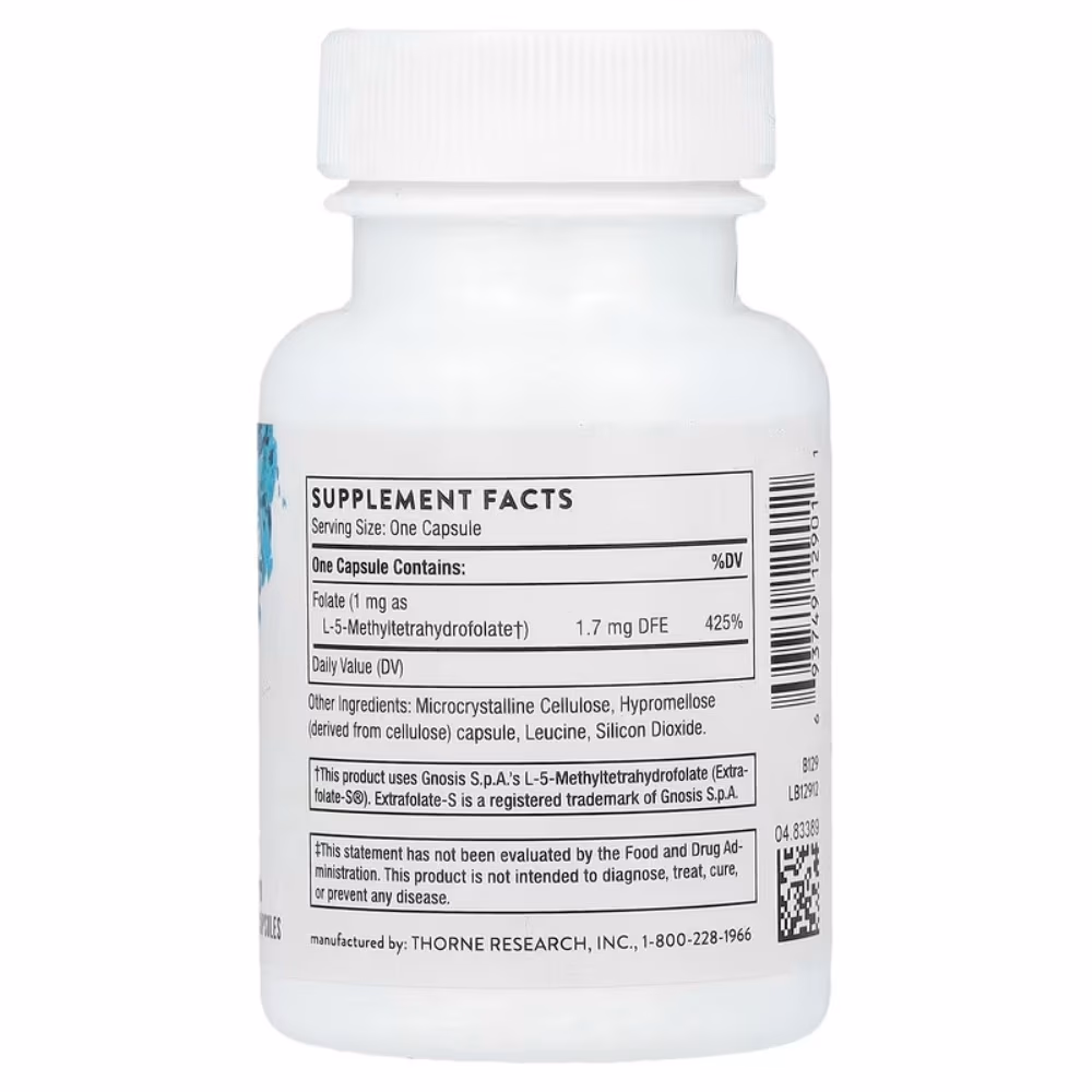 Thorne 5-MTHF 1mg - Methylfolate 60 Capsules 2