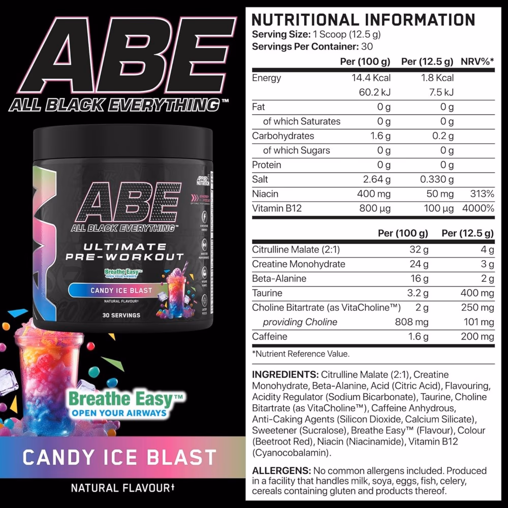 Applied Nutrition ABE Pre Workout Candy Ice Blast 375g 2