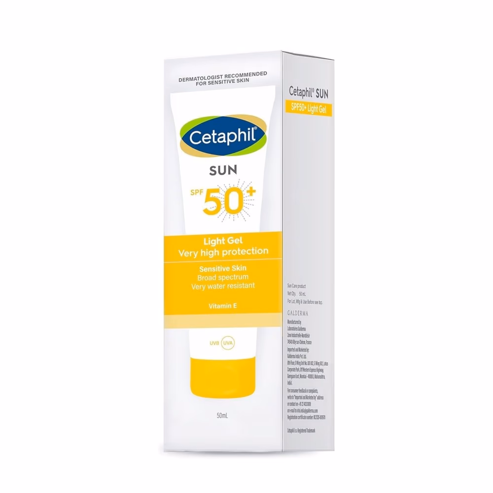 Cetaphil Sun SPF 50+ Light Gel 50ml – Lightweight Sunscreen for Face & Body, Sensitive Skin Friendly 1