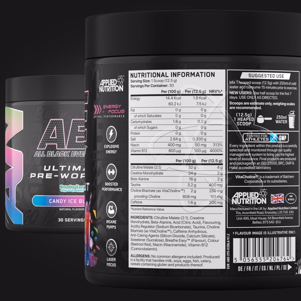 Applied Nutrition ABE Pre Workout Candy Ice Blast 375g 3