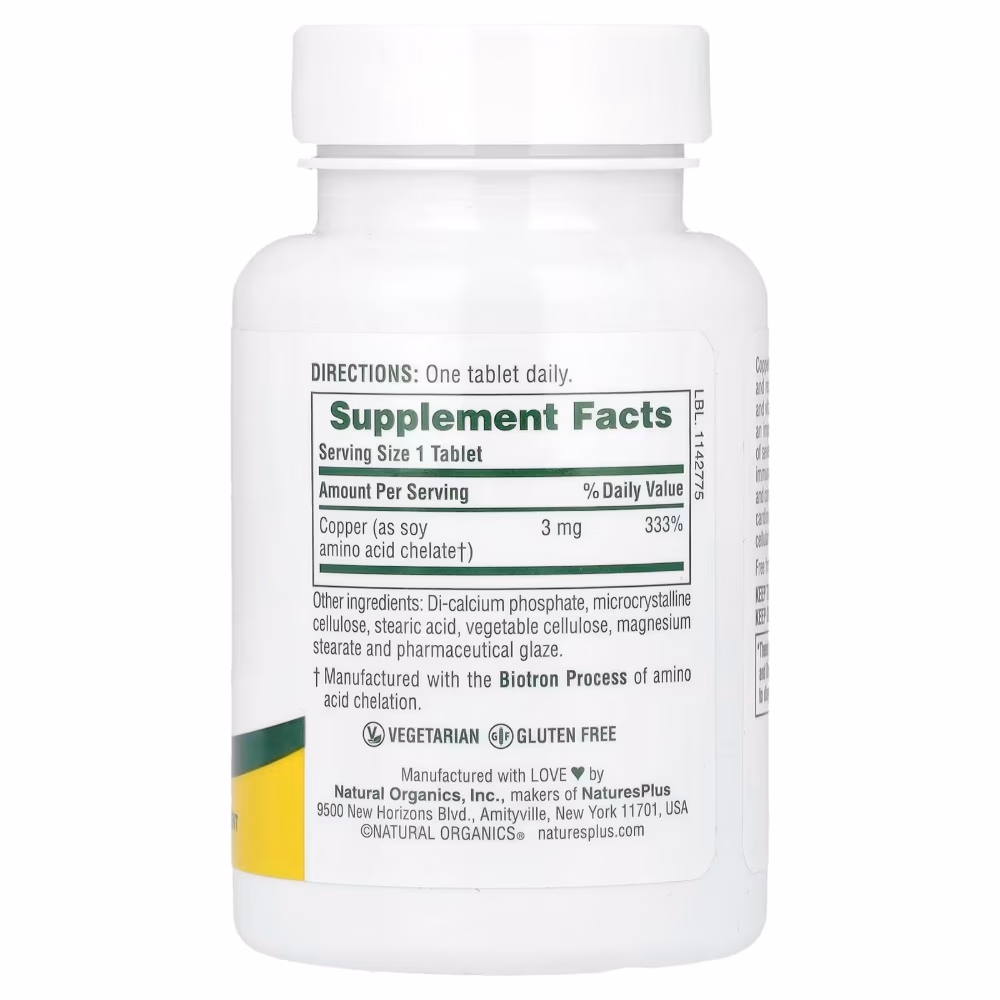 Natures Plus  Copper 3mg Tablet 90s 2