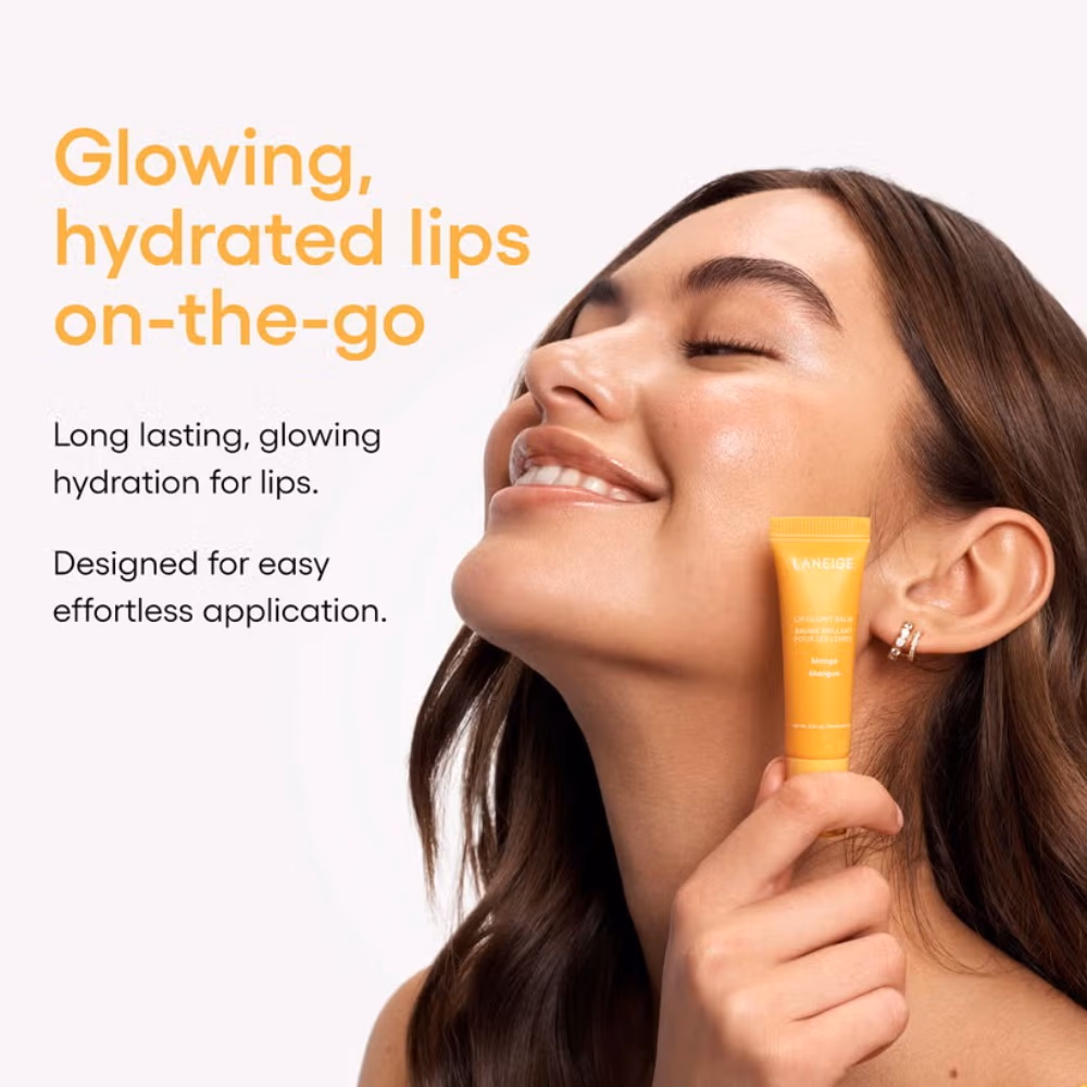 Laneige Lip Glowy Balm Mango Hydrating Lip Balm with Shea Butter, Murumuru Seed Butter and Berry Fruit Complex 10g 3