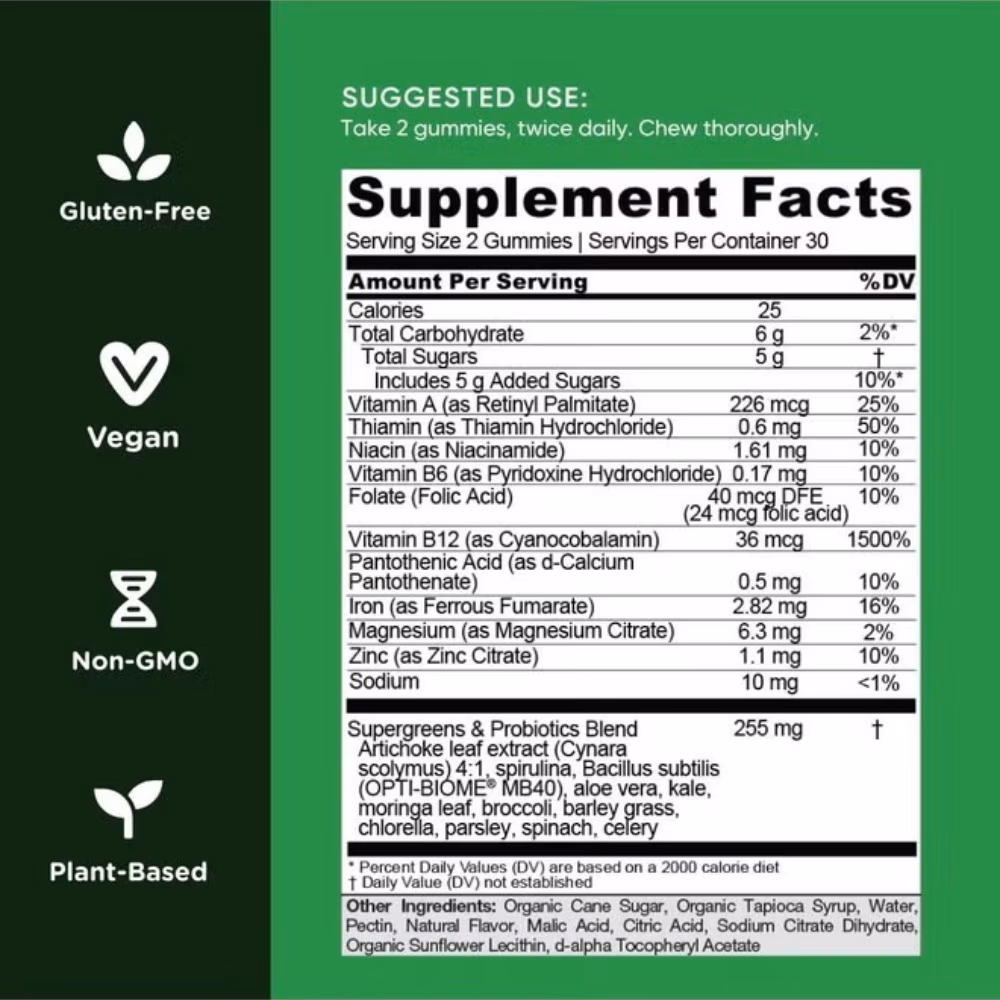 Goli Supergreens Gummies -60 Gummies 3