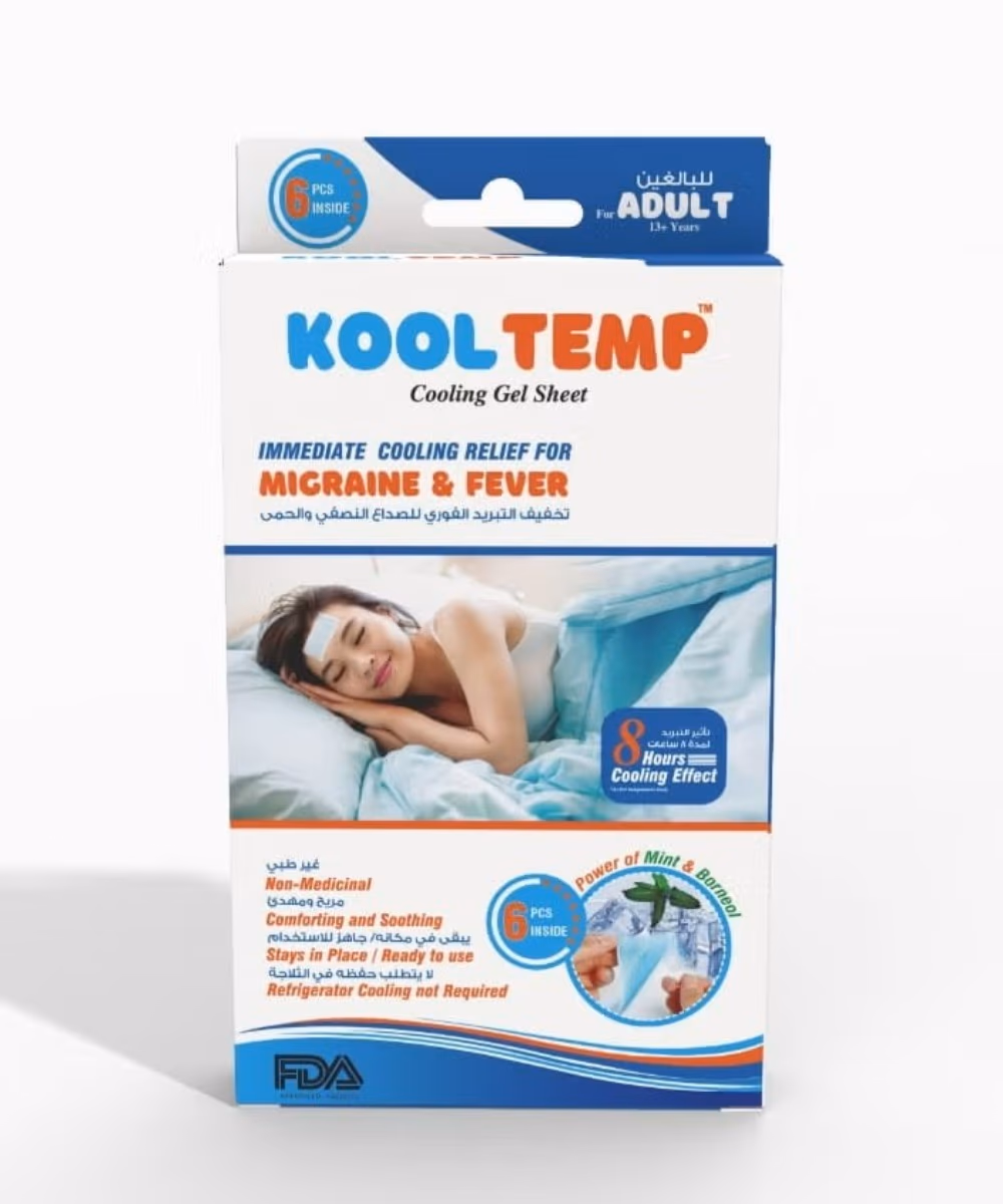 Kool Temp for Adults - Six cooling patches for Migraine and fever 1