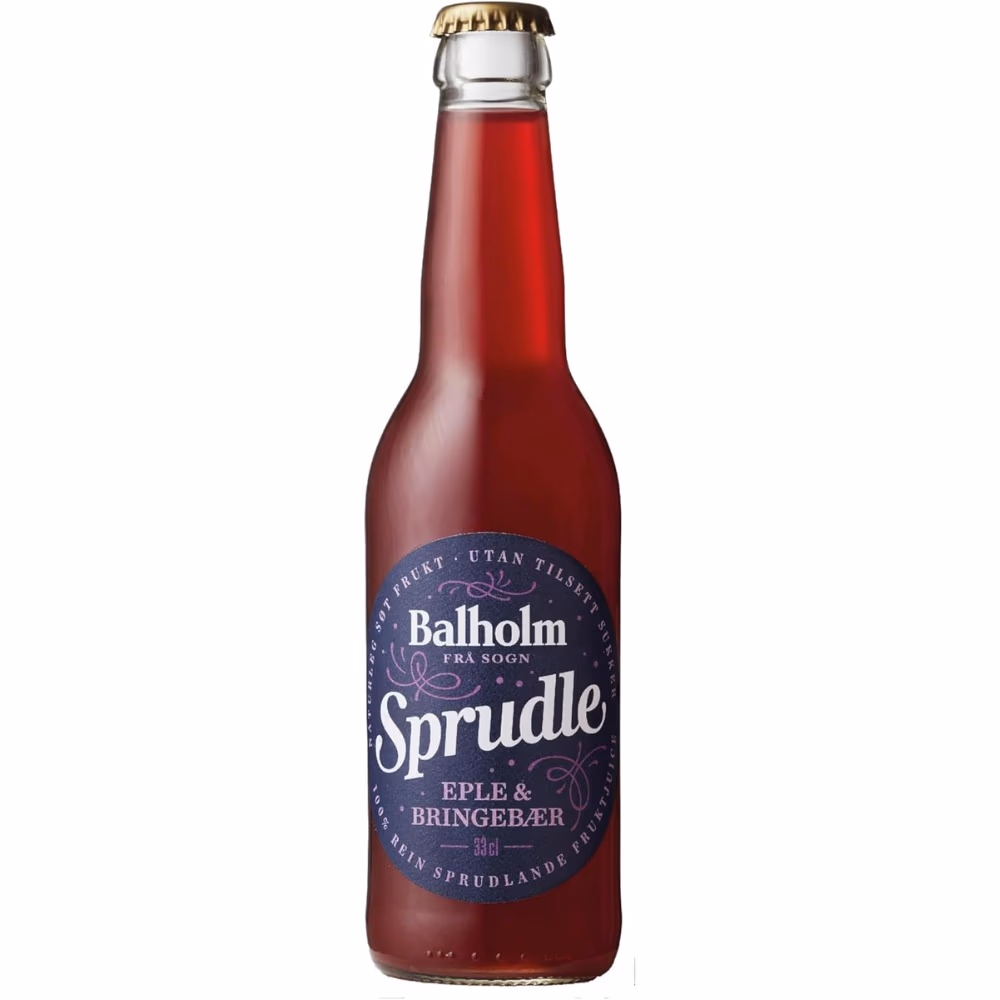 Balholm Sprudle 330ml – Sparkling Apple & Raspberry Juice | 100% Natural, No Added Sugar | Norwegian Fjord Fruit